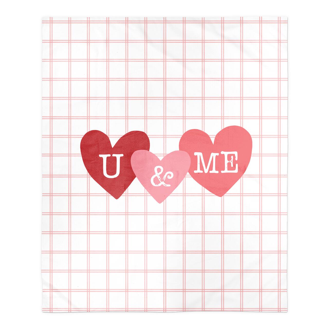 U And Me On Windowpane Sherpa Fleece Throw Blanket